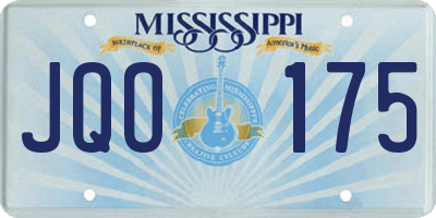 MS license plate JQO175