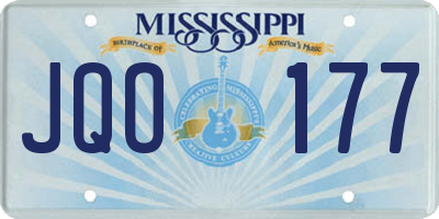 MS license plate JQO177