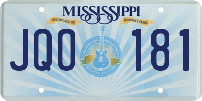 MS license plate JQO181