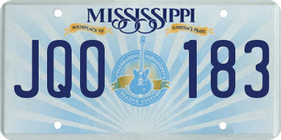 MS license plate JQO183