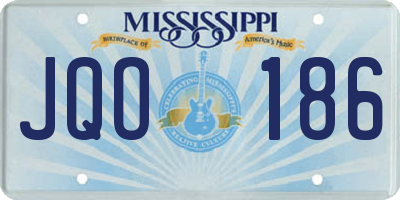 MS license plate JQO186
