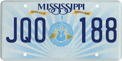 MS license plate JQO188