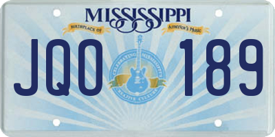 MS license plate JQO189