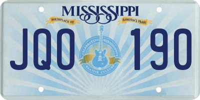 MS license plate JQO190