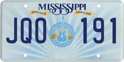 MS license plate JQO191