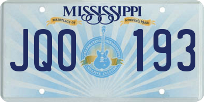 MS license plate JQO193
