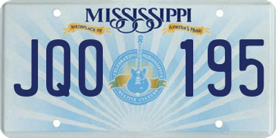 MS license plate JQO195
