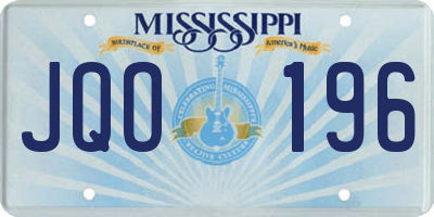 MS license plate JQO196