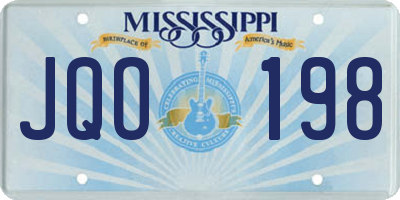 MS license plate JQO198