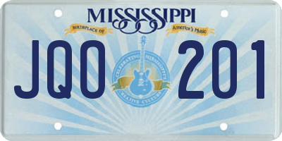 MS license plate JQO201