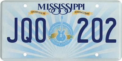 MS license plate JQO202