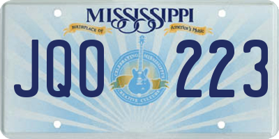 MS license plate JQO223