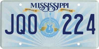 MS license plate JQO224