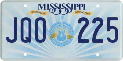 MS license plate JQO225