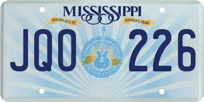 MS license plate JQO226