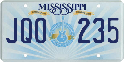 MS license plate JQO235