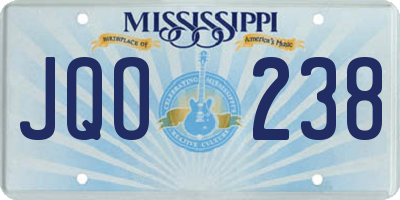 MS license plate JQO238