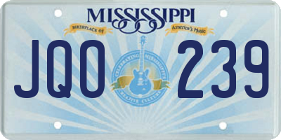 MS license plate JQO239