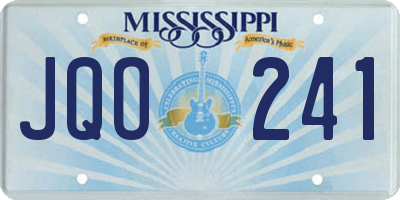 MS license plate JQO241