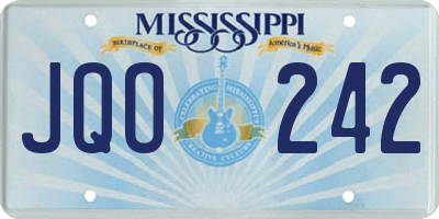 MS license plate JQO242