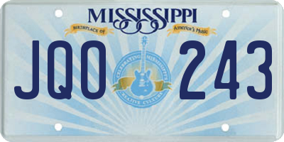 MS license plate JQO243