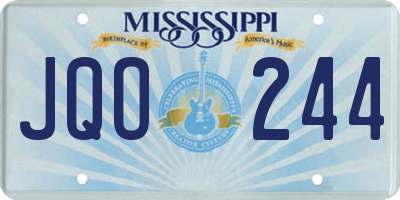 MS license plate JQO244
