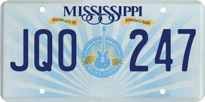 MS license plate JQO247
