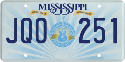 MS license plate JQO251