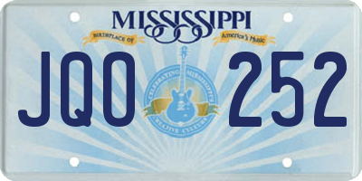 MS license plate JQO252