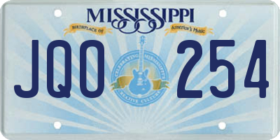 MS license plate JQO254