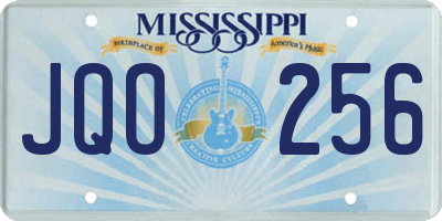 MS license plate JQO256