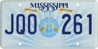 MS license plate JQO261