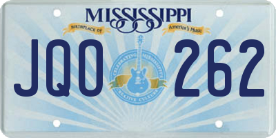 MS license plate JQO262