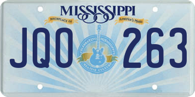 MS license plate JQO263