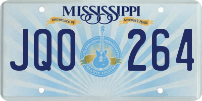 MS license plate JQO264