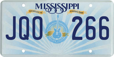MS license plate JQO266