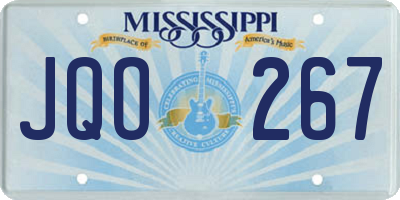 MS license plate JQO267
