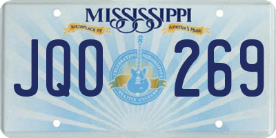 MS license plate JQO269