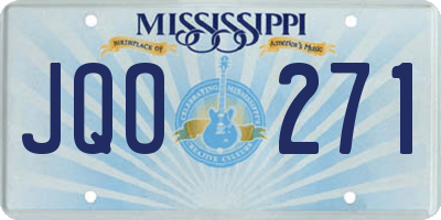 MS license plate JQO271