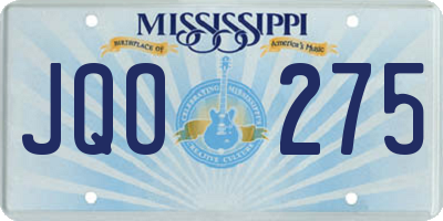 MS license plate JQO275