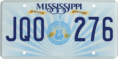 MS license plate JQO276