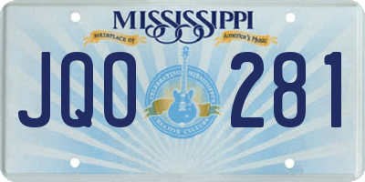 MS license plate JQO281