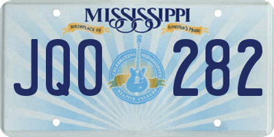 MS license plate JQO282