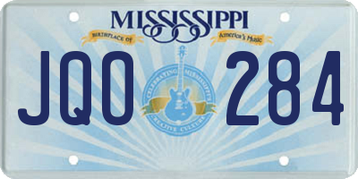 MS license plate JQO284