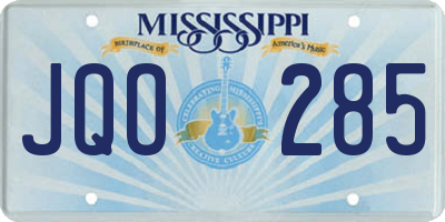 MS license plate JQO285