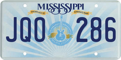 MS license plate JQO286