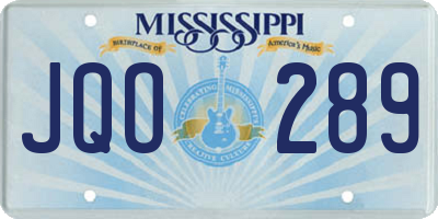 MS license plate JQO289