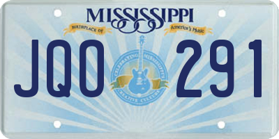 MS license plate JQO291