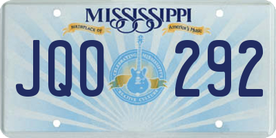 MS license plate JQO292