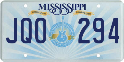 MS license plate JQO294